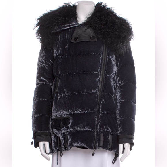 MONCLER Velvet puffer coat Isabelle chenille down jacket - Picture 8 of 16